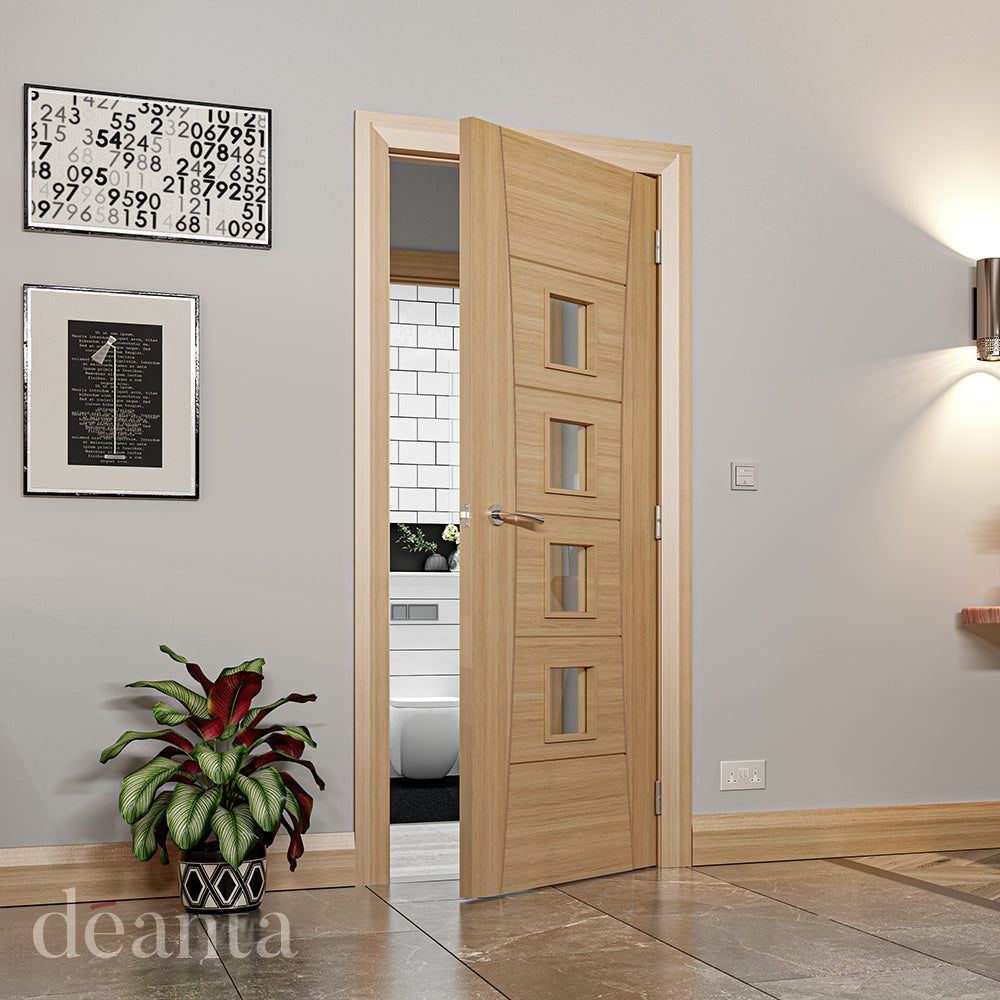 Deanta Pamplona Prefinished Oak Clear Glazed Doors