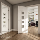 Deanta Pamplona White Primed Clear Glazed Doors