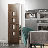 Deanta Pamplona Prefinished Walnut Clear Glazed Doors