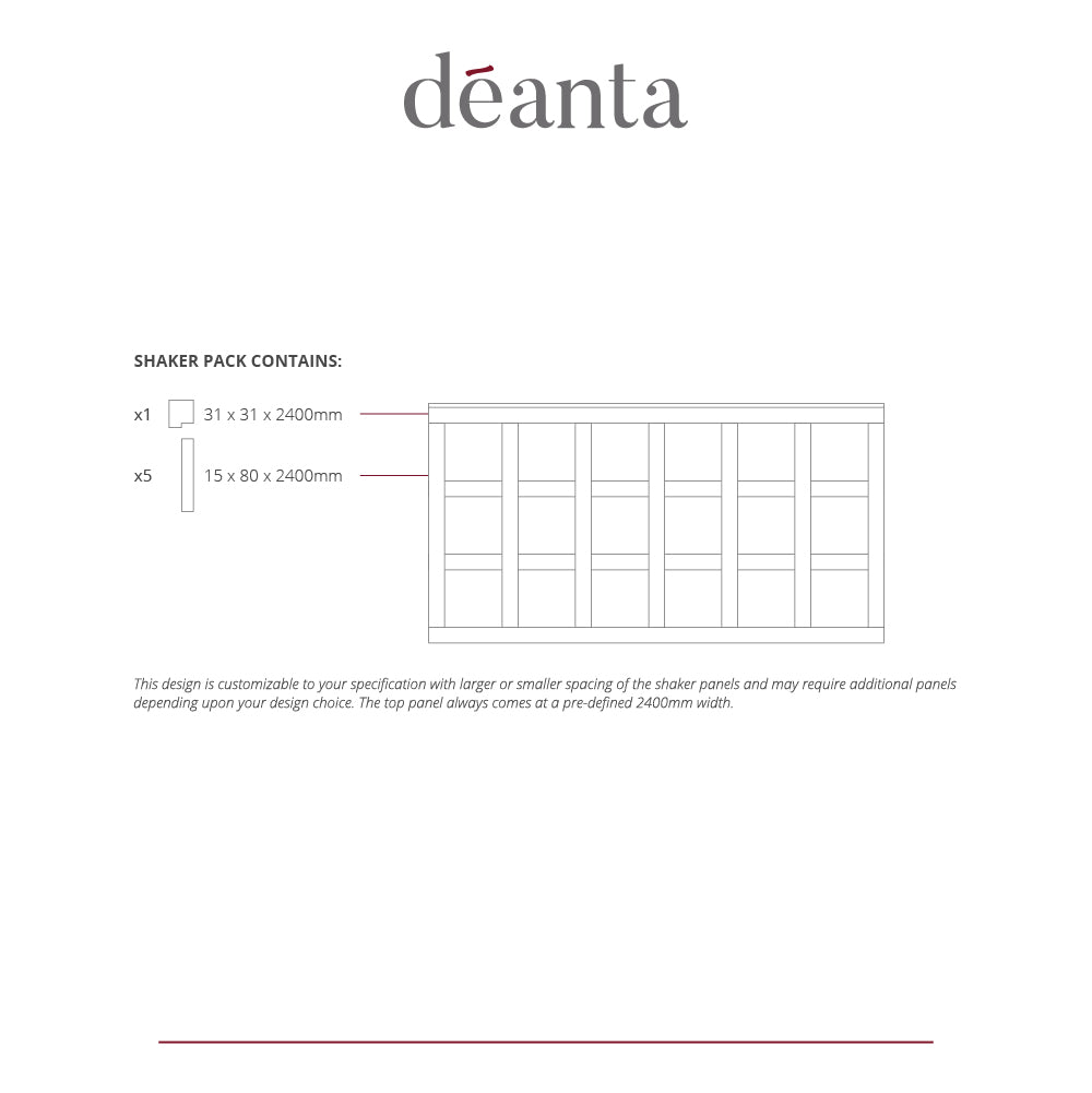 Deanta Shaker White Primed Wall Panelling