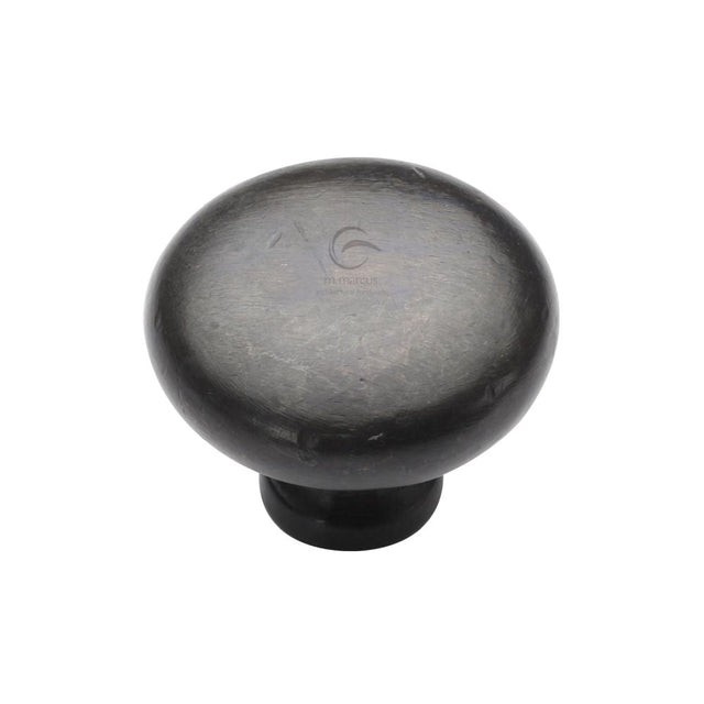 This is an image of a M.Marcus - Rustic Dark Bronze Cabinet Knob Round Design 32mm, rdb117-32 that is available to order from T.H Wiggans Ironmongery in Kendal.
