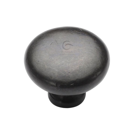 This is an image of a M.Marcus - Rustic Dark Bronze Cabinet Knob Round Design 38mm, rdb117-38 that is available to order from T.H Wiggans Ironmongery in Kendal.