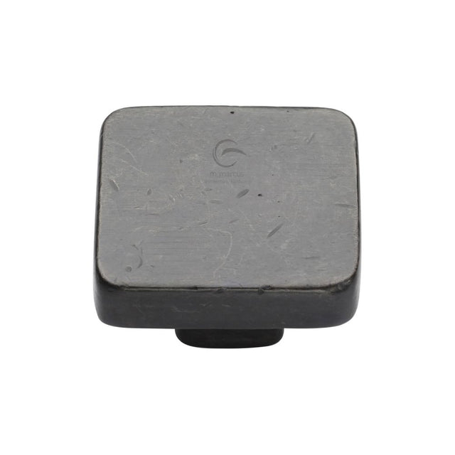 This is an image of a M.Marcus - Rustic Dark Bronze Cabinet Knob Square Design 32mm, rdb3674-32 that is available to order from T.H Wiggans Ironmongery in Kendal.