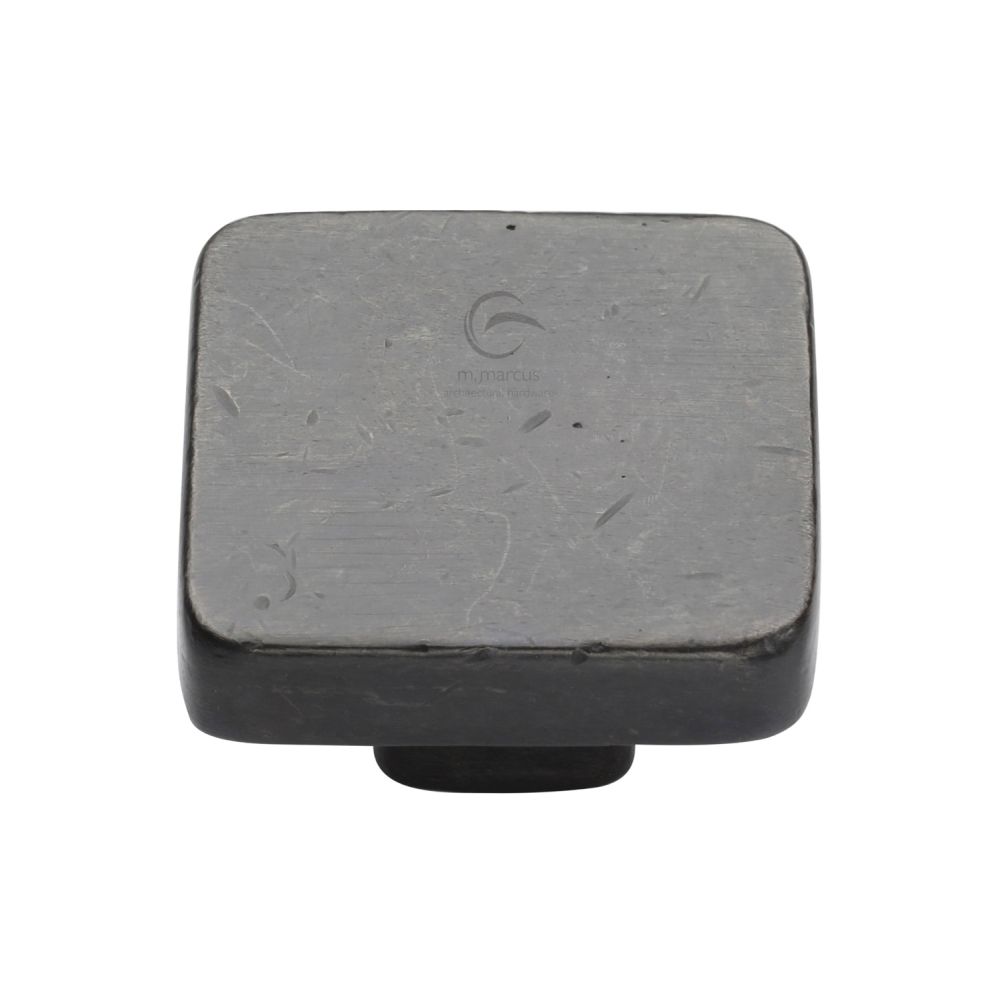 This is an image of a M.Marcus - Rustic Dark Bronze Cabinet Knob Square Design 38mm, rdb3674-38 that is available to order from T.H Wiggans Ironmongery in Kendal.