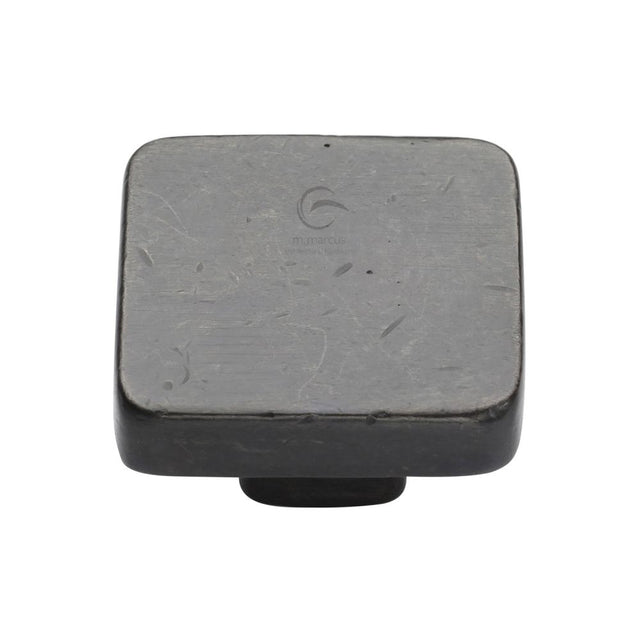 This is an image of a M.Marcus - Rustic Dark Bronze Cabinet Knob Square Design 38mm, rdb3674-38 that is available to order from T.H Wiggans Ironmongery in Kendal.