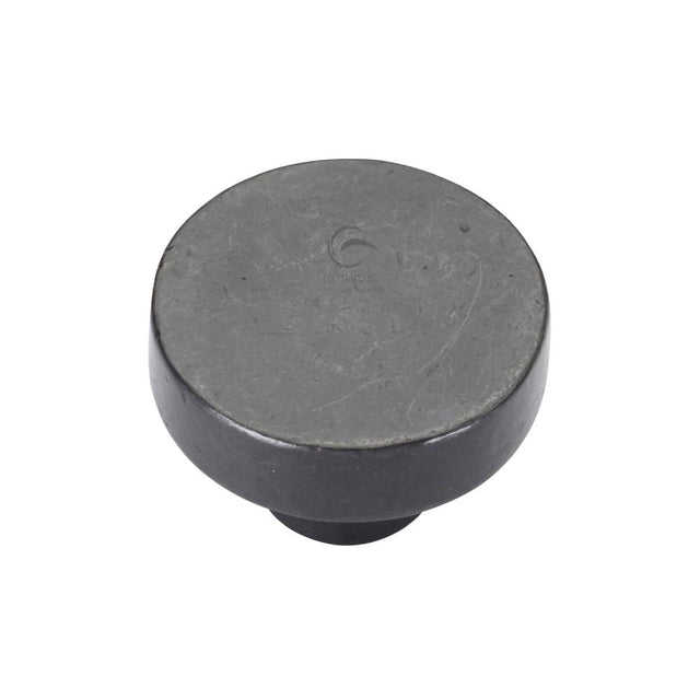 This is an image of a M.Marcus - Rustic Dark Bronze Cabinet Knob Round Disc Design 32mm, rdb3880-32 that is available to order from T.H Wiggans Ironmongery in Kendal.