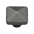 This is an image of a M.Marcus - Rustic Dark Bronze Cabinet Knob Square Pyramid Design 38mm, rdb390-38 that is available to order from T.H Wiggans Ironmongery in Kendal.