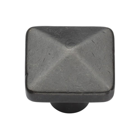 This is an image of a M.Marcus - Rustic Dark Bronze Cabinet Knob Square Pyramid Design 38mm, rdb390-38 that is available to order from T.H Wiggans Ironmongery in Kendal.