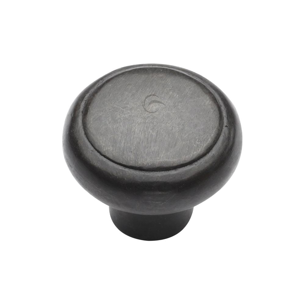 This is an image of a M.Marcus - Rustic Dark Bronze Cabinet Knob Newport Design 32mm, rdb3990-32 that is available to order from T.H Wiggans Ironmongery in Kendal.