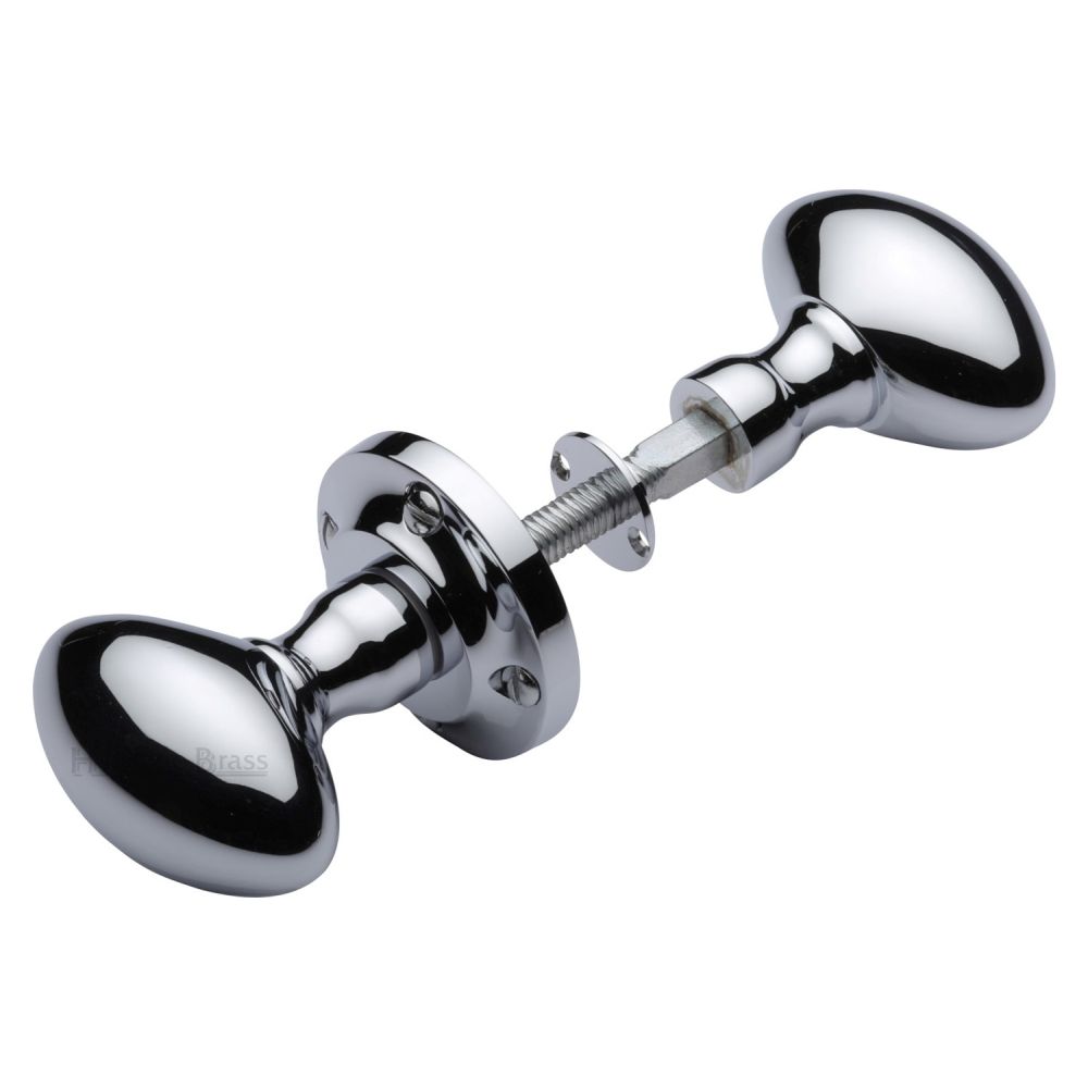 This is an image of a Heritage Brass - Suffolk Rim Knob Polished Chrome Finish, rim-v960-pc that is available to order from T.H Wiggans Ironmongery in Kendal.