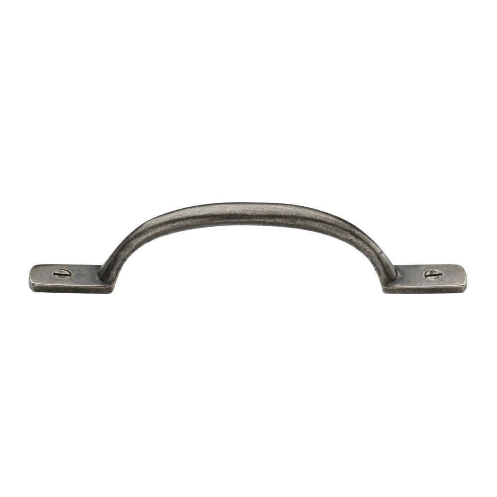 This is an image of a M.Marcus - Rustic Pewter Cabinet Pull Russell Design 203mm, rpw1090-203 that is available to order from T.H Wiggans Ironmongery in Kendal.