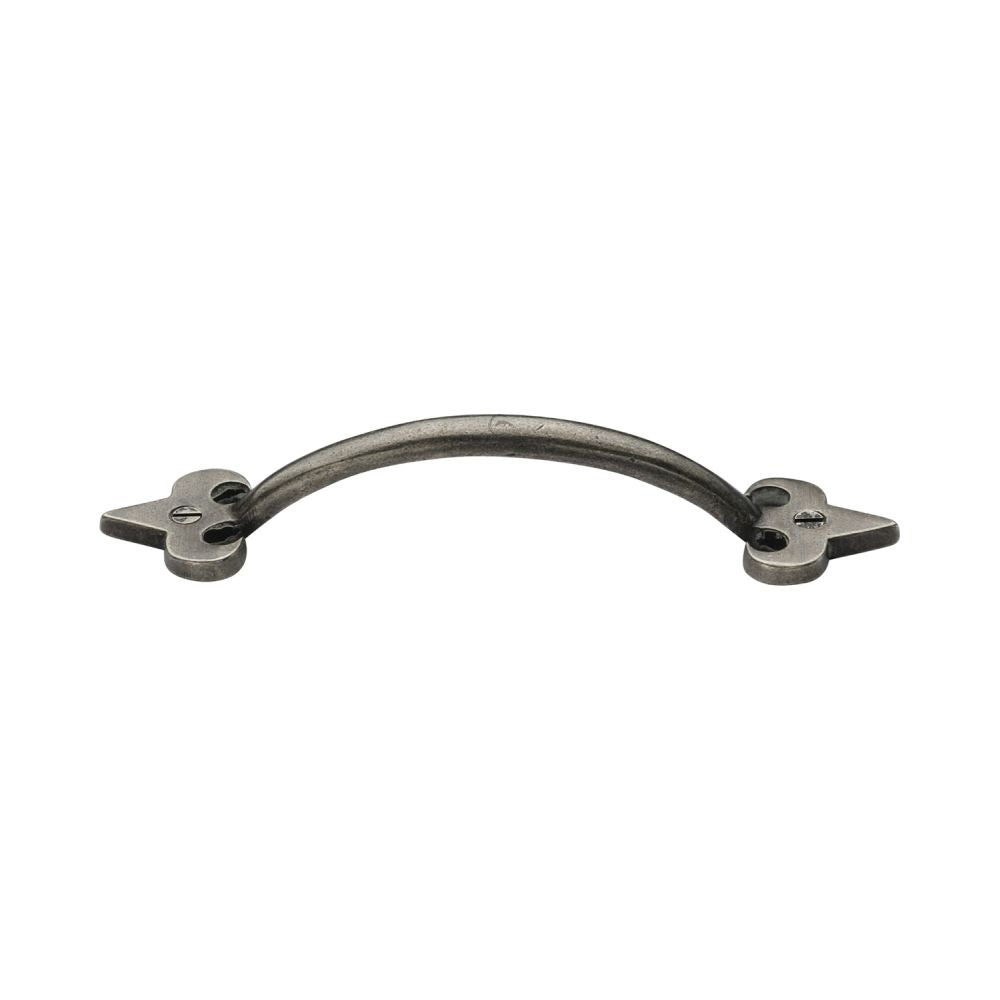 This is an image of a M.Marcus - Rustic Pewter Cabinet Pull Fleur-de-lys Design 158mm, rpw1092-158 that is available to order from T.H Wiggans Ironmongery in Kendal.