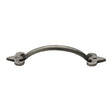 This is an image of a M.Marcus - Rustic Pewter Cabinet Pull Fleur-de-lys Design 203mm, rpw1092-203 that is available to order from T.H Wiggans Ironmongery in Kendal.