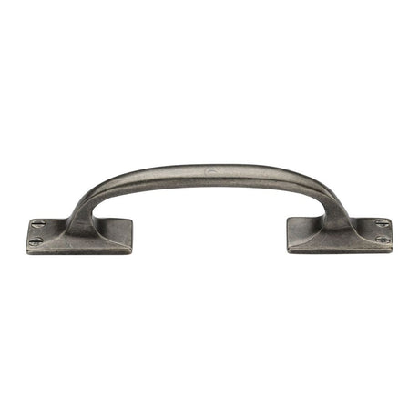 This is an image of a M.Marcus - Rustic Pewter Cabinet Pull Offset Design 159mm, rpw1145-159 that is available to order from T.H Wiggans Ironmongery in Kendal.