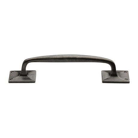 This is an image of a M.Marcus - Rustic Pewter Cabinet Pull Offset Design 210mm, rpw1145-210 that is available to order from T.H Wiggans Ironmongery in Kendal.