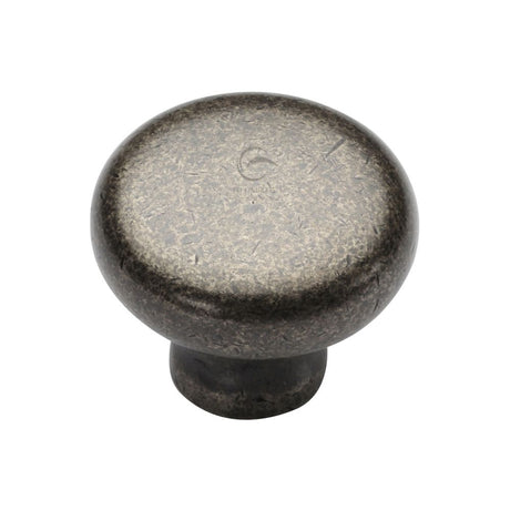 This is an image of a M.Marcus - Rustic Pewter Cabinet Knob Round Design 38mm, rpw117-38 that is available to order from T.H Wiggans Ironmongery in Kendal.