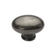 This is an image of a M.Marcus - Rustic Pewter Cabinet Knob Oval Design 32mm, rpw118-32 that is available to order from T.H Wiggans Ironmongery in Kendal.