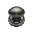 This is an image of a M.Marcus - Rustic Pewter Cabinet Knob Oval Design on Rose 32mm, rpw179-32 that is available to order from T.H Wiggans Ironmongery in Kendal.