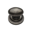 This is an image of a M.Marcus - Rustic Pewter Cabinet Knob Oval Design on Rose 38mm, rpw179-38 that is available to order from T.H Wiggans Ironmongery in Kendal.