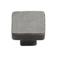 This is an image of a M.Marcus - Rustic Pewter Cabinet Knob Square Design 32mm, rpw3674-32 that is available to order from T.H Wiggans Ironmongery in Kendal.