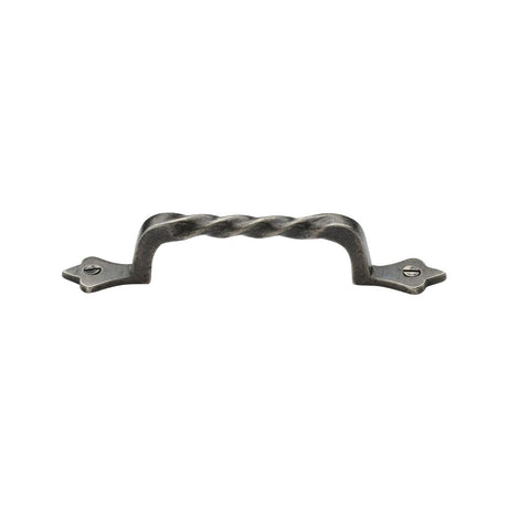 This is an image of a M.Marcus - Rustic Pewter Cabinet Pull Twist Design 138mm, rpw370-138 that is available to order from T.H Wiggans Ironmongery in Kendal.