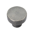 This is an image of a M.Marcus - Rustic Pewter Cabinet Knob Round Disc Design 32mm, rpw3880-32 that is available to order from T.H Wiggans Ironmongery in Kendal.