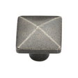 This is an image of a M.Marcus - Rustic Pewter Cabinet Knob Square Pyramid Design 32mm, rpw390-32 that is available to order from T.H Wiggans Ironmongery in Kendal.