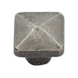 This is an image of a M.Marcus - Rustic Pewter Cabinet Knob Square Pyramid Design 38mm, rpw390-38 that is available to order from T.H Wiggans Ironmongery in Kendal.