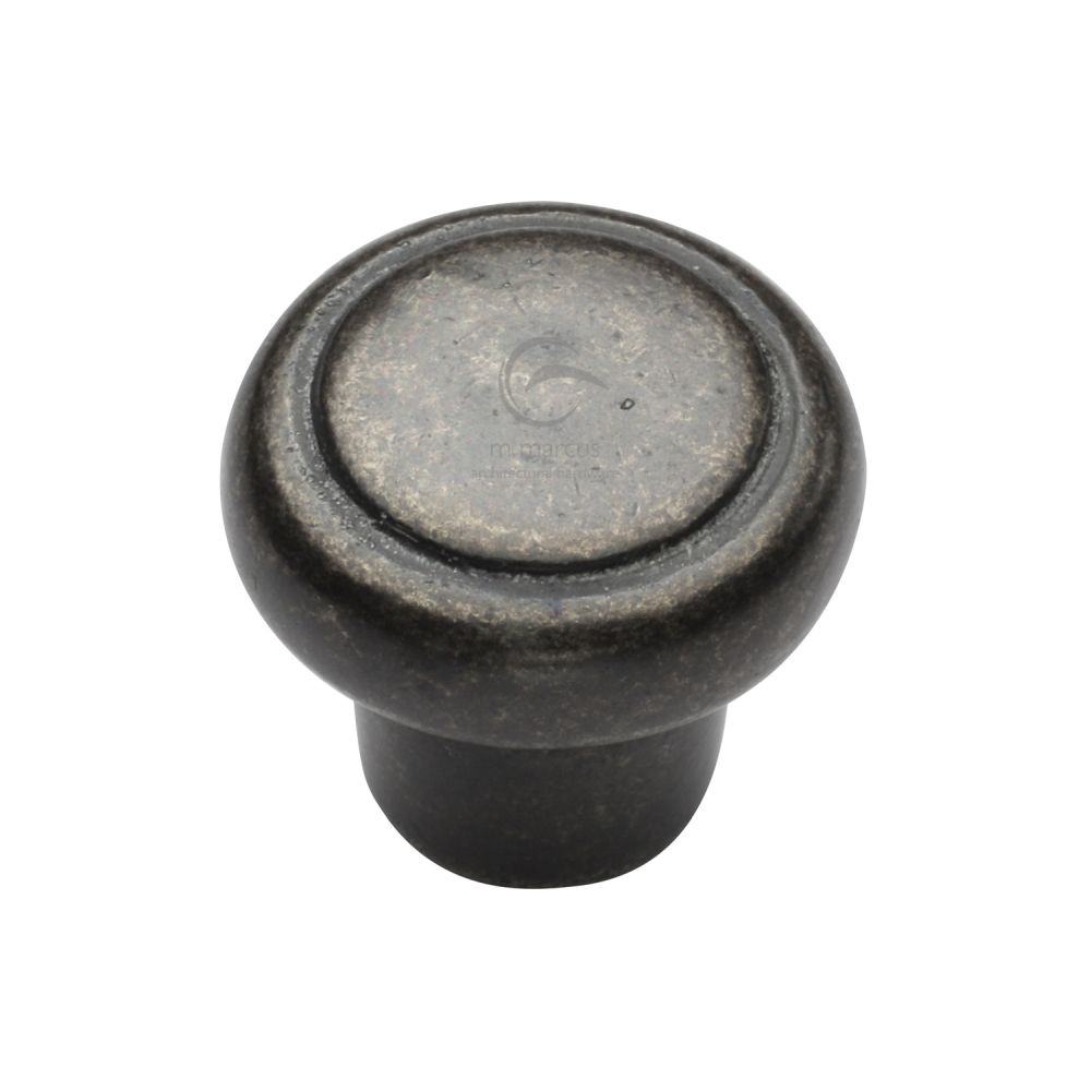 This is an image of a M.Marcus - Rustic Pewter Cabinet Knob Newport Design 32mm, rpw3990-32 that is available to order from T.H Wiggans Ironmongery in Kendal.