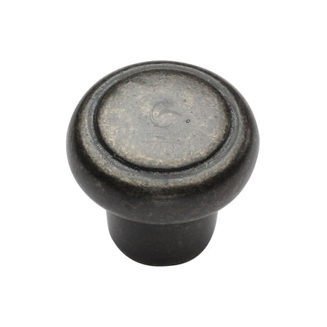 This is an image of a M.Marcus - Rustic Pewter Cabinet Knob Newport Design 32mm, rpw3990-32 that is available to order from T.H Wiggans Ironmongery in Kendal.