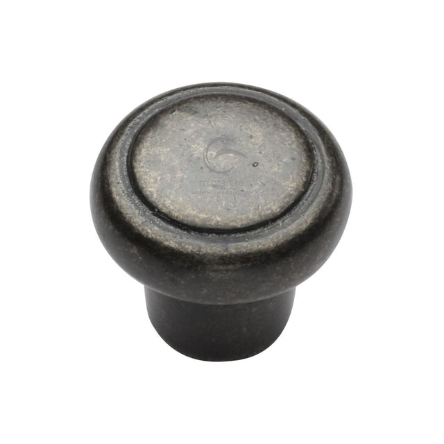 This is an image of a M.Marcus - Rustic Pewter Cabinet Knob Newport Design 32mm, rpw3990-32 that is available to order from T.H Wiggans Ironmongery in Kendal.