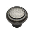 This is an image of a M.Marcus - Rustic Pewter Cabinet Knob Newport Design 38mm, rpw3990-38 that is available to order from T.H Wiggans Ironmongery in Kendal.