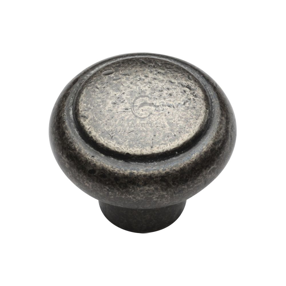 This is an image of a M.Marcus - Rustic Pewter Cabinet Knob Newport Design 38mm, rpw3990-38 that is available to order from T.H Wiggans Ironmongery in Kendal.