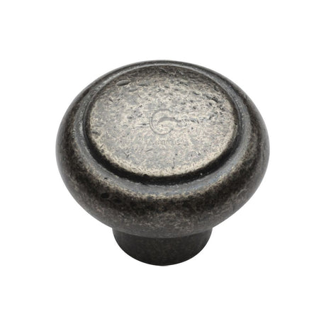 This is an image of a M.Marcus - Rustic Pewter Cabinet Knob Newport Design 38mm, rpw3990-38 that is available to order from T.H Wiggans Ironmongery in Kendal.