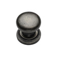 This is an image of a M.Marcus - Rustic Pewter Cabinet Knob Round Design on Rose 25mm, rpw613-25 that is available to order from T.H Wiggans Ironmongery in Kendal.