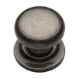 This is an image of a M.Marcus - Rustic Pewter Cabinet Knob Round Design on Rose 38mm, rpw613-38 that is available to order from T.H Wiggans Ironmongery in Kendal.