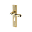 This is an image of a Heritage Brass - Charlbury Reeded Euro Profile Polished Brass finish, rr3048-pb that is available to order from T.H Wiggans Ironmongery in Kendal.