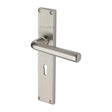 This is an image of a Heritage Brass - Octave Reeded Lever Lock Satin Nickel finish, rr3700-sn that is available to order from T.H Wiggans Ironmongery in Kendal.