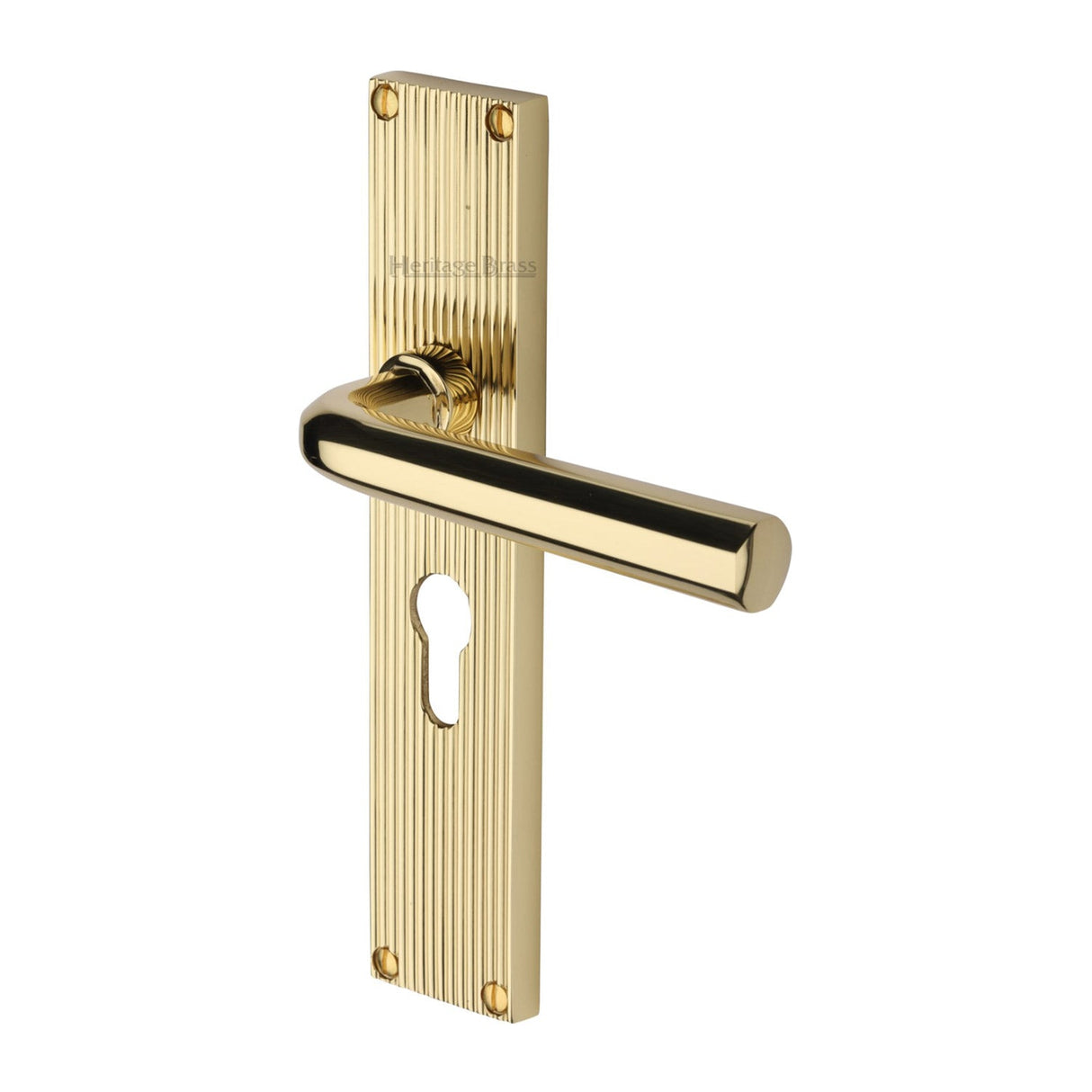 This is an image of a Heritage Brass - Octave Reeded Europrofile Polished Brass finish, rr3748-pb that is available to order from T.H Wiggans Ironmongery in Kendal.