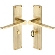 This is an image of a Heritage Brass - Gio Reeded Bathroom set Polished Brass finish, rr4730-pb that is available to order from T.H Wiggans Ironmongery in Kendal.