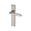 This is an image of a Heritage Brass - Sutton Reeded Lever Lock Satin Nickel finish, rr5000-sn that is available to order from T.H Wiggans Ironmongery in Kendal.