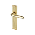 This is an image of a Heritage Brass - Sutton Reeded Lever Latch Polished Brass finish, rr5010-pb that is available to order from T.H Wiggans Ironmongery in Kendal.