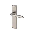 This is an image of a Heritage Brass - Sutton Reeded Lever Latch Satin Nickel finish, rr5010-sn that is available to order from T.H Wiggans Ironmongery in Kendal.