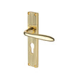 This is an image of a Heritage Brass - Sutton Reeded Euro Profile Polished Brass finish, rr5048-pb that is available to order from T.H Wiggans Ironmongery in Kendal.