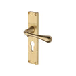 This is an image of a Heritage Brass - Roma Reeded Euro Profile Satin Brass finish, rr6048-sb that is available to order from T.H Wiggans Ironmongery in Kendal.