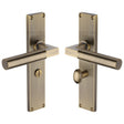 This is an image of a Heritage Brass - Bauhaus Reeded Bathroom Set Antique Brass finish, rr7330-at that is available to order from T.H Wiggans Ironmongery in Kendal.