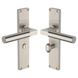 This is an image of a Heritage Brass - Bauhaus Reeded Bathroom Set Satin Nickel finish, rr7330-sn that is available to order from T.H Wiggans Ironmongery in Kendal.