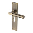 This is an image of a Heritage Brass - Bauhaus Reeded Euro Profile Antique Brass finish, rr7348-at that is available to order from T.H Wiggans Ironmongery in Kendal.