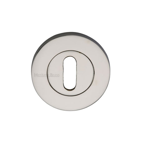 This is an image of a Heritage Brass - Key Escutcheon Polished Nickel Finish, rs2000-pnf that is available to order from T.H Wiggans Ironmongery in Kendal.