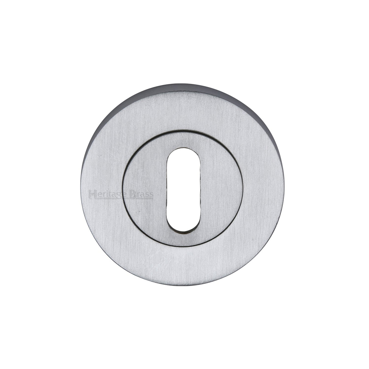 This is an image of a Heritage Brass - Key Escutcheon Satin Chrome finish, rs2000-sc that is available to order from T.H Wiggans Ironmongery in Kendal.